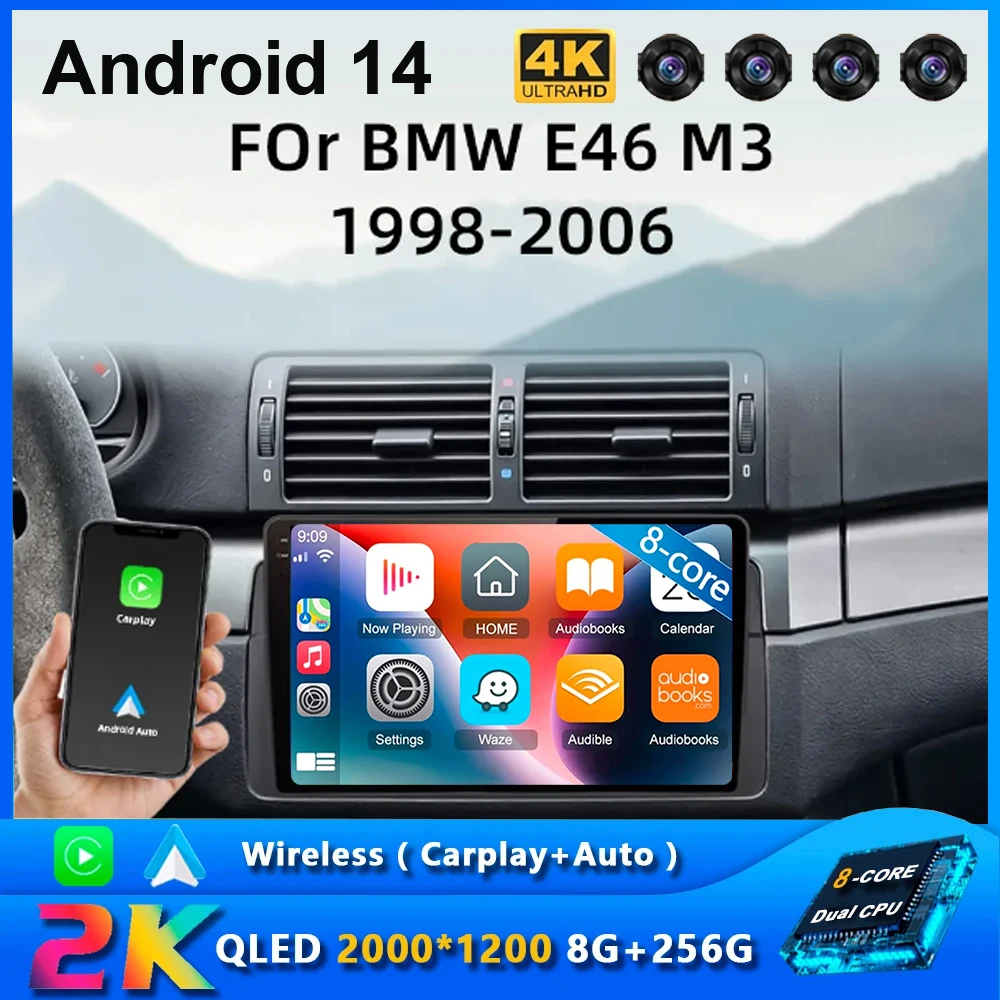 Автомагнитола для BMW E46 M3 1998 1999 2000 2001-2006, Android 14, GPS-навигация, мультимедийный плеер, стерео, Wi-Fi + 4G BT
Автомагнитола для BMW E46 M3 1998 1999 2000 2001-2006, Android 14, GPS-навигация, мультимедийный плеер, стерео, Wi-Fi + 4G BT