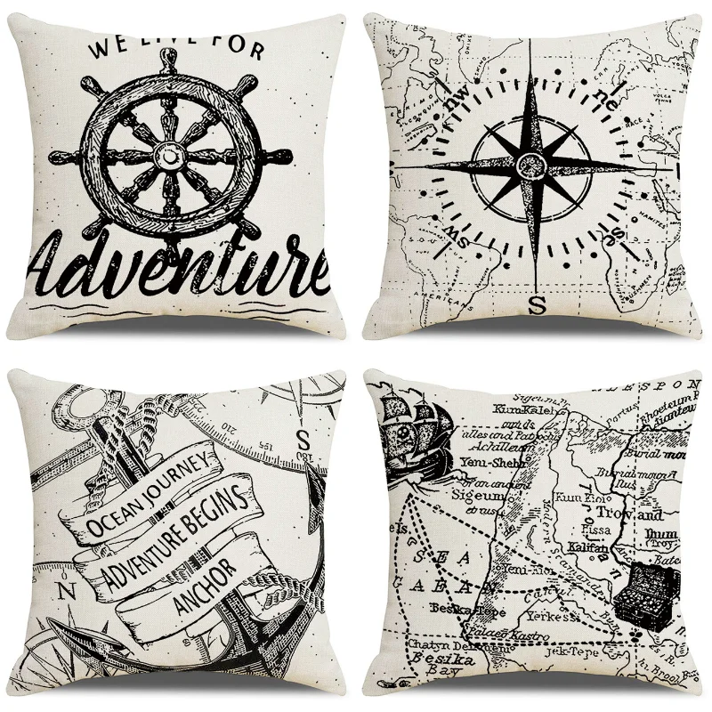 Black and White Pillowcases Simple Style Linen Pillow Cover Nautical Printed Cushion Cover Home Decor Throw Pillow Case for Sofa
Black and White Pillowcases Simple Style Linen Pillow Cover Nautical Printed Cushion Cover Home Decor Throw Pillow Case for Sofa