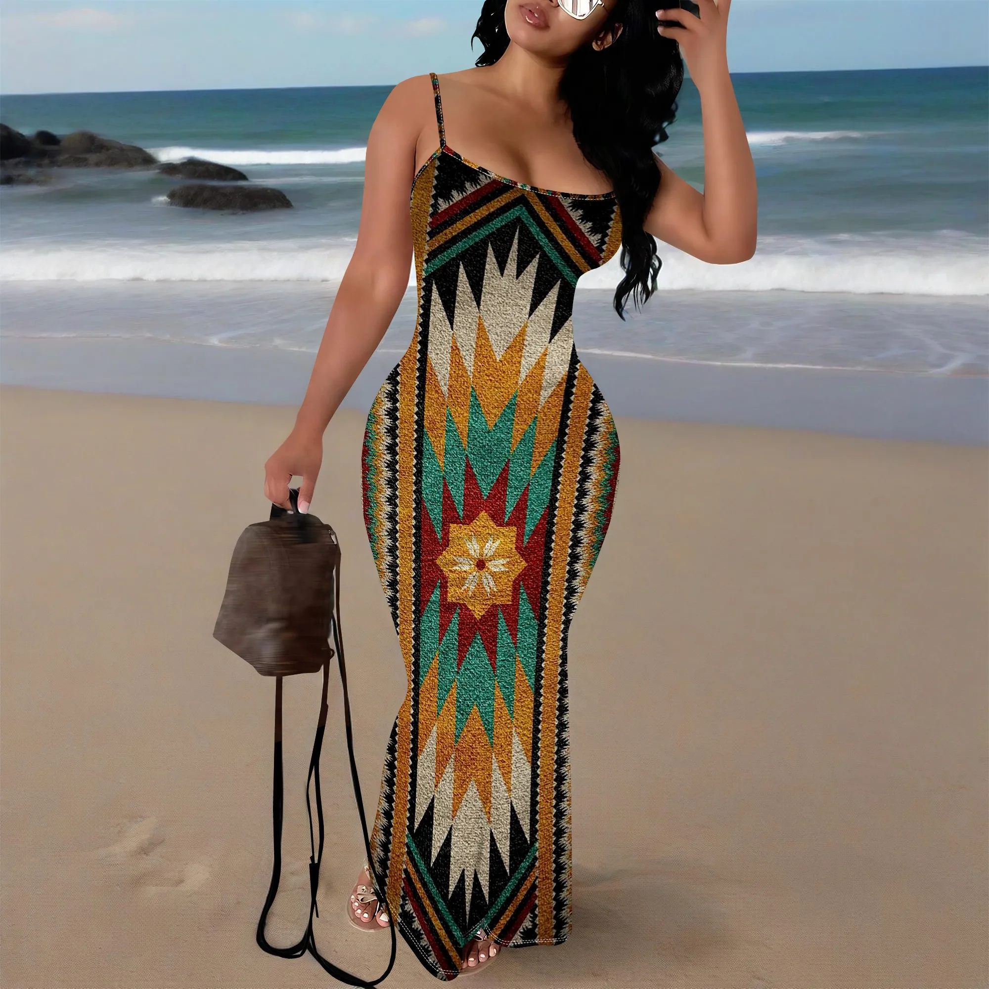 Western Cowboy Print Spaghetti Strap Maxi Dress Women Tribal Bodycon Summer Beach Party Dress 2025
Western Cowboy Print Spaghetti Strap Maxi Dress Women Tribal Bodycon Summer Beach Party Dress 2025