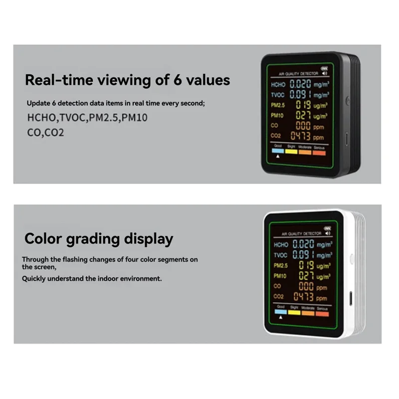 【B89E】MT07CO 6-в-1 монитор качества воздуха в помещении портативный тестер PM2.5 PM10 бытовой монитор качества воздуха CO CO2 TVOC HCHO 
【B89E】MT07CO 6-в-1 монитор качества воздуха в помещении портативный тестер PM2.5 PM10 бытовой монитор качества воздуха CO CO2 TVOC HCHO