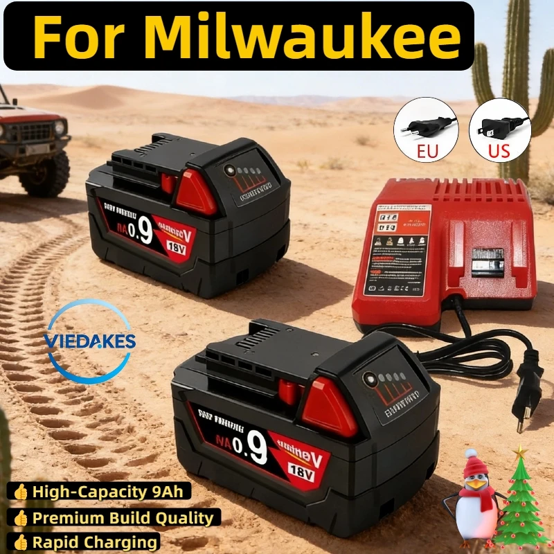 Compatible 9.0Ah For Milwaukee 18V Battery Rechargeable Li-ion Battery with Charger, for Milwaukee tools 2604-22 2708-22.
Compatible 9.0Ah For Milwaukee 18V Battery Rechargeable Li-ion Battery with Charger, for Milwaukee tools 2604-22 2708-22.