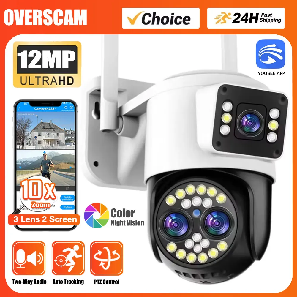 10X Zoom Three Lens Dual Screens Security IP 12MP 6K WiFi PTZ Camera Waterproof Human Detection Color Night Vision ccam
10X Zoom Three Lens Dual Screens Security IP 12MP 6K WiFi PTZ Camera Waterproof Human Detection Color Night Vision ccam