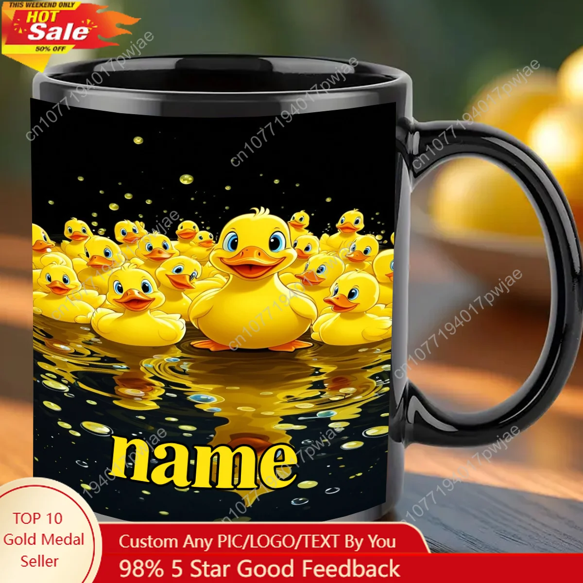 A Customizable Cartoon-Style Black Mug Featuring a Cute And Durable Little Duck 11 Ounces of Sturdy Ceramic Personalized Coffe
A Customizable Cartoon-Style Black Mug Featuring a Cute And Durable Little Duck 11 Ounces of Sturdy Ceramic Personalized Coffe