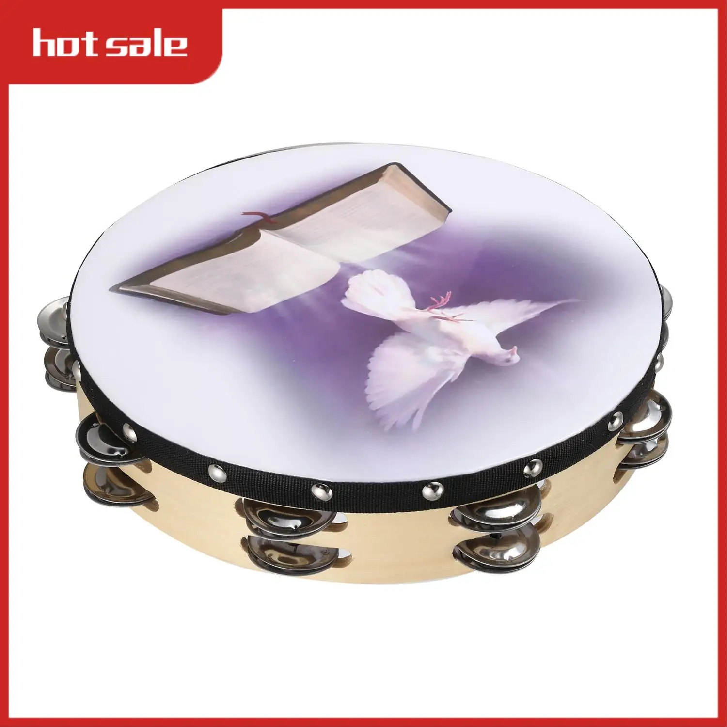 AC22-10 Inch Wooden Tambourine Pigeon Bible Music Percussion Instrument Tambourine Double Tambourine Row Jingle Percussion Instr
AC22-10 Inch Wooden Tambourine Pigeon Bible Music Percussion Instrument Tambourine Double Tambourine Row Jingle Percussion Instr