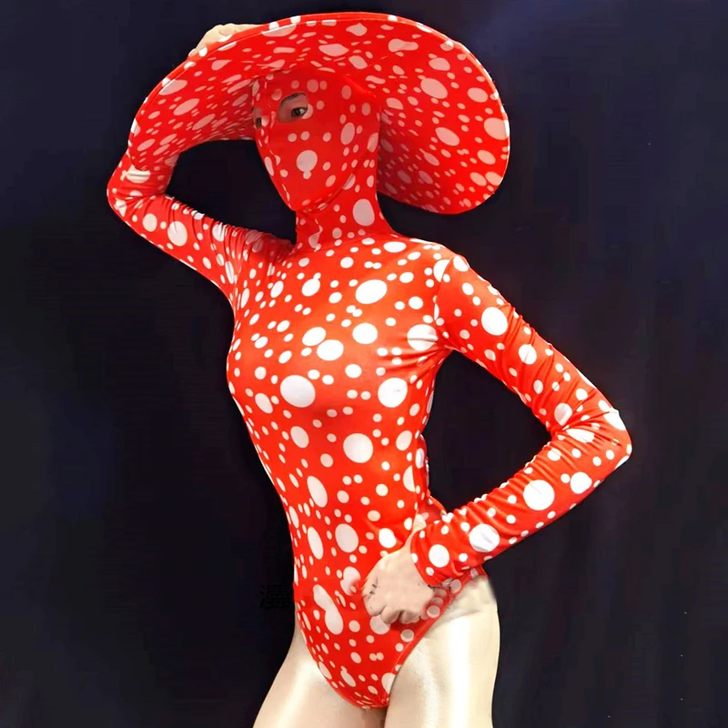 Orange Dot Bodysuit Leotard Big Hat Dance Outfits Sexy Club Nightclub Festival Clothing Women Team Jazz Show Performance Costume
Orange Dot Bodysuit Leotard Big Hat Dance Outfits Sexy Club Nightclub Festival Clothing Women Team Jazz Show Performance Costume