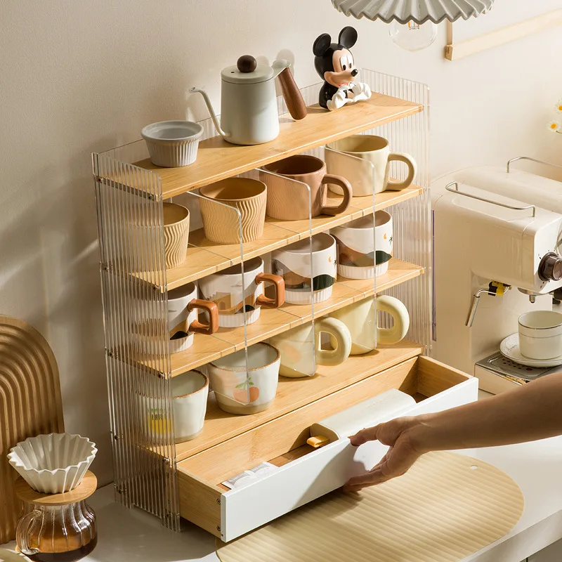 Durable Cup holder Desktop storage Shelf Home kitchen Multifunctional water cup holder Layered coffee with drawer storage box
Durable Cup holder Desktop storage Shelf Home kitchen Multifunctional water cup holder Layered coffee with drawer storage box