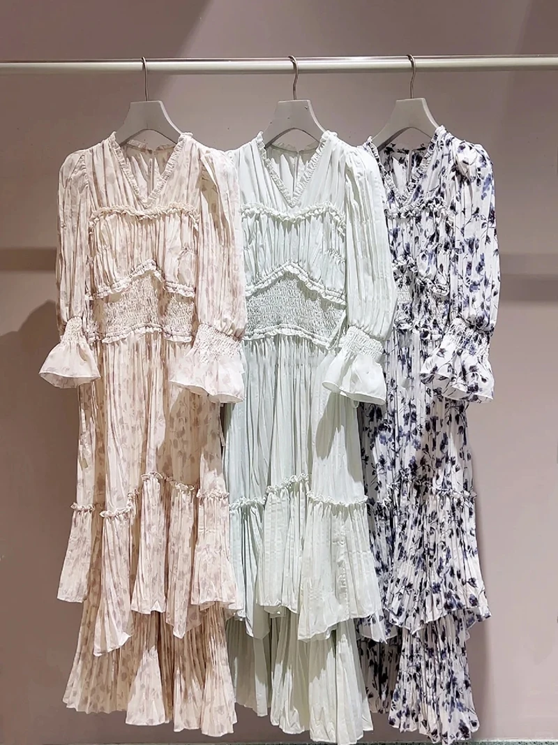 Sweet Lady V-neck Long Skirt Dress Floral Print Gored Polyester Fiber Cake Skirt Style Daily Wear Spring Summer Season
Sweet Lady V-neck Long Skirt Dress Floral Print Gored Polyester Fiber Cake Skirt Style Daily Wear Spring Summer Season