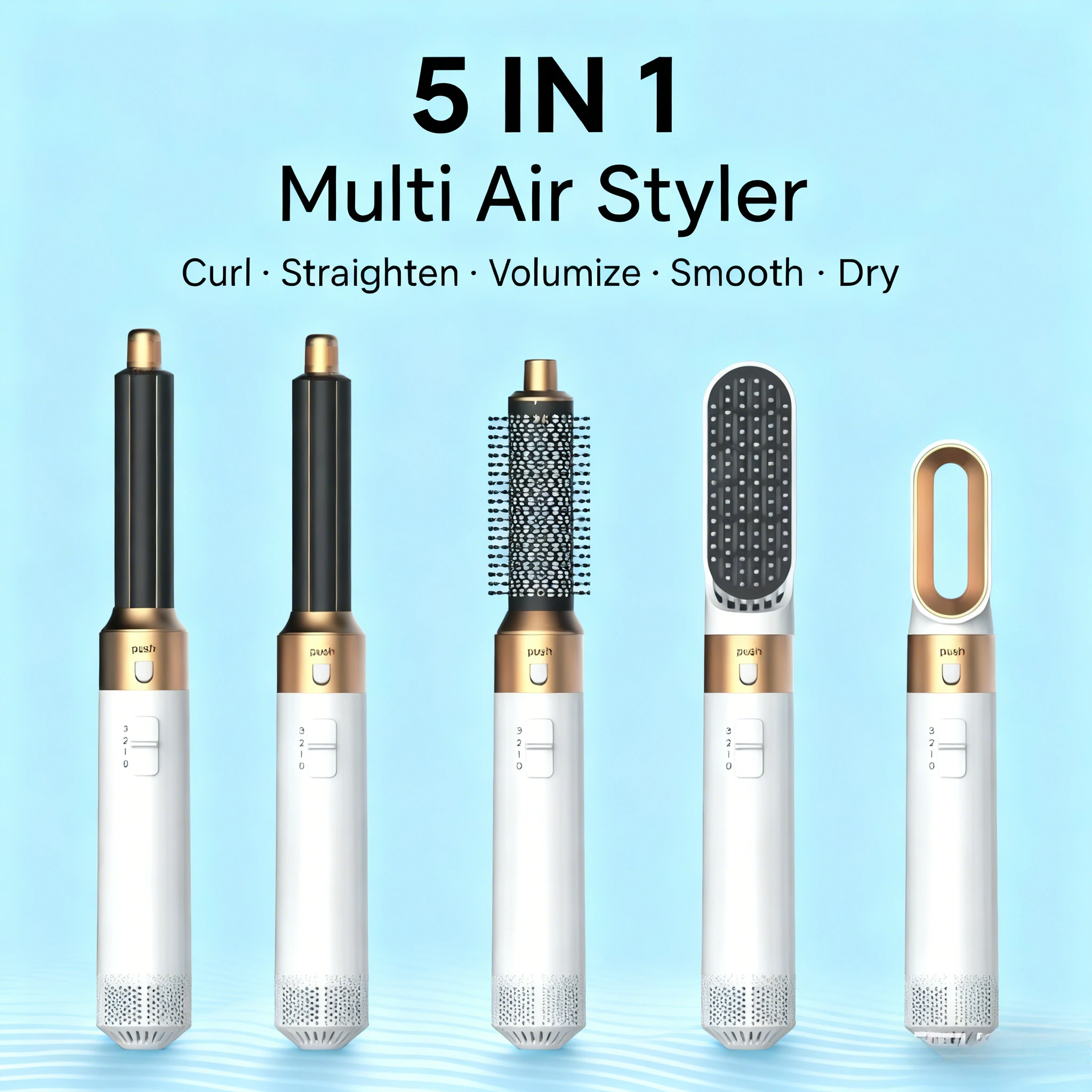 5 In 1 Hair Dryer Hot Air Comb Brush With Curling Iron Hair Straightener For Salon Style Curling Straightening And Volumizing
5 In 1 Hair Dryer Hot Air Comb Brush With Curling Iron Hair Straightener For Salon Style Curling Straightening And Volumizing