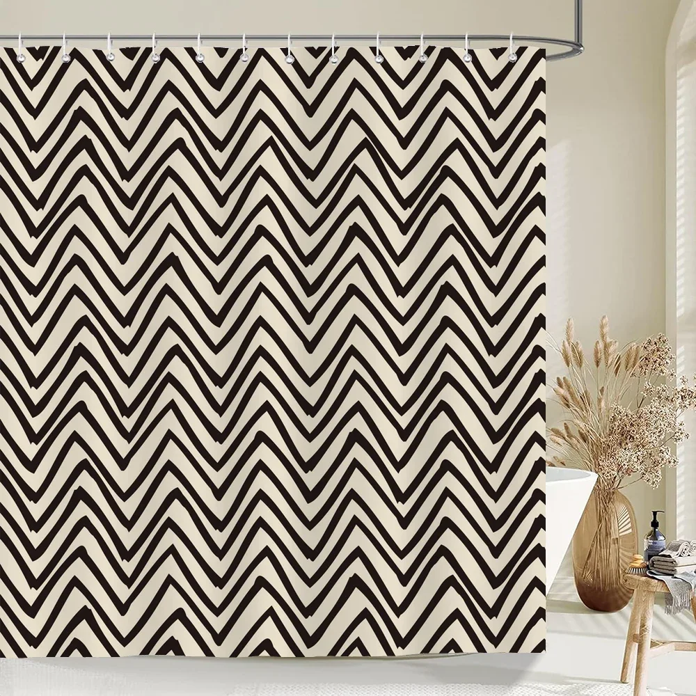 Black White Geometric Shower Curtain Stripe Pattern Modern Design Waterproof Bath Linen Minimalist Bathroom Decor Contemporary
Black White Geometric Shower Curtain Stripe Pattern Modern Design Waterproof Bath Linen Minimalist Bathroom Decor Contemporary