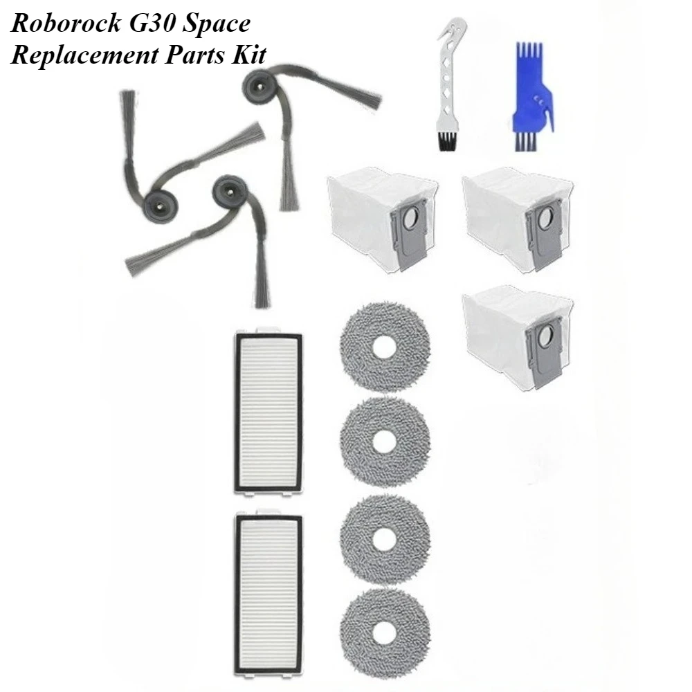 Roborock G30 Space Replacement Parts Kit - Main Brush + HEPA Filter + Mopping Cloth + Dust Bags (Full Set Accessories)
Roborock G30 Space Replacement Parts Kit - Main Brush + HEPA Filter + Mopping Cloth + Dust Bags (Full Set Accessories)