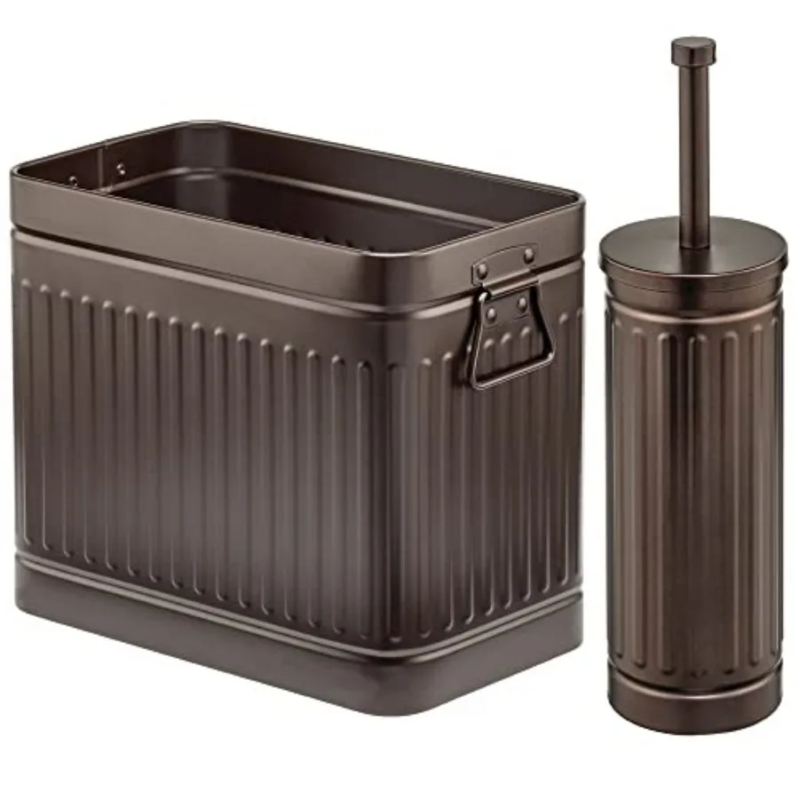 Metal Compact Toilet Bowl Brush, Rectangle Wastebasket, Garbage Can/Recycling Bin Combo for Bathroom Cleaning/Storage, Holds Ti
Metal Compact Toilet Bowl Brush, Rectangle Wastebasket, Garbage Can/Recycling Bin Combo for Bathroom Cleaning/Storage, Holds Ti