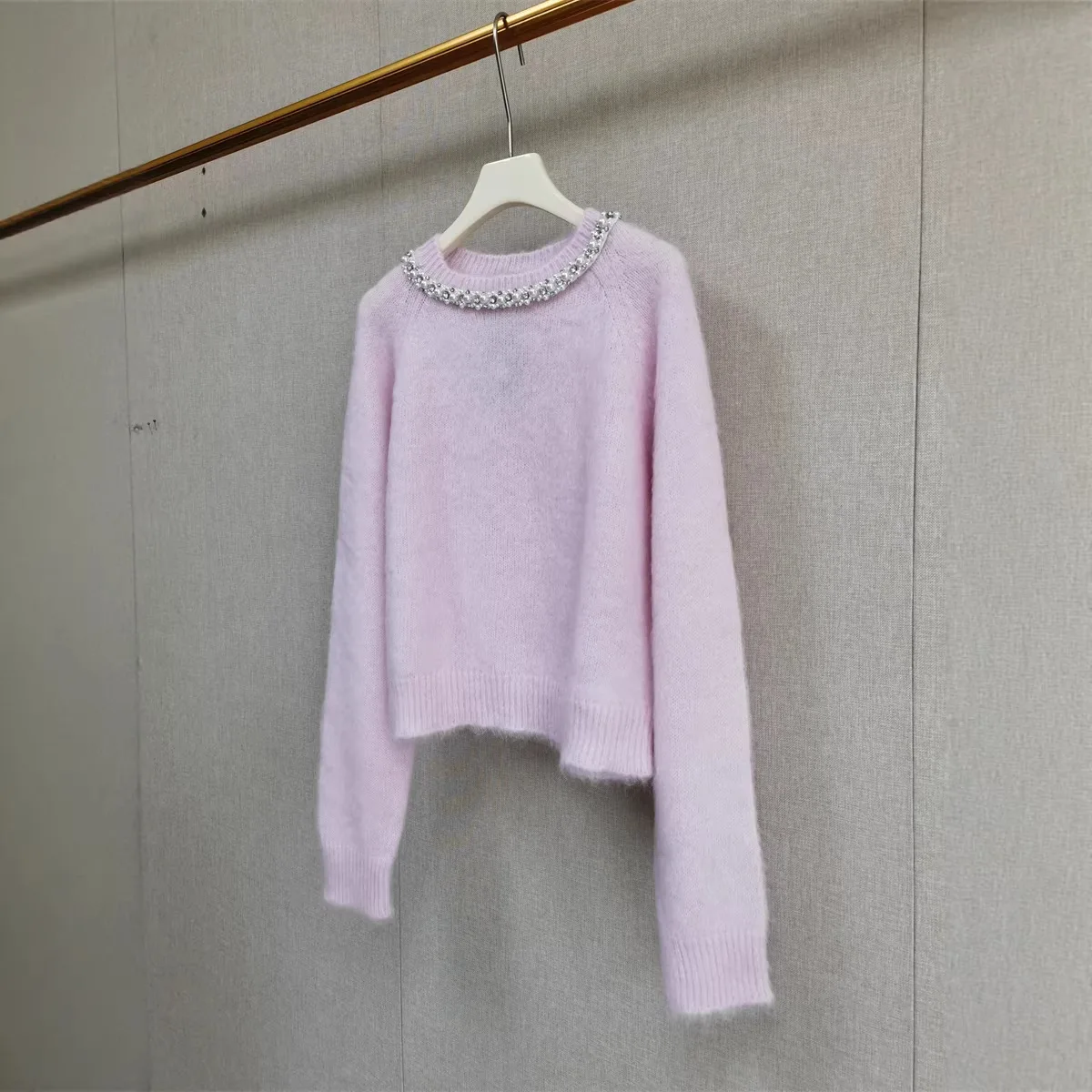 【Gift Free】Sweet 2026 Spring Summer Rhinestone Chain Neck Long Sleeve Pullover Knit Sweater Elegant Women Top
【Gift Free】Sweet 2026 Spring Summer Rhinestone Chain Neck Long Sleeve Pullover Knit Sweater Elegant Women Top