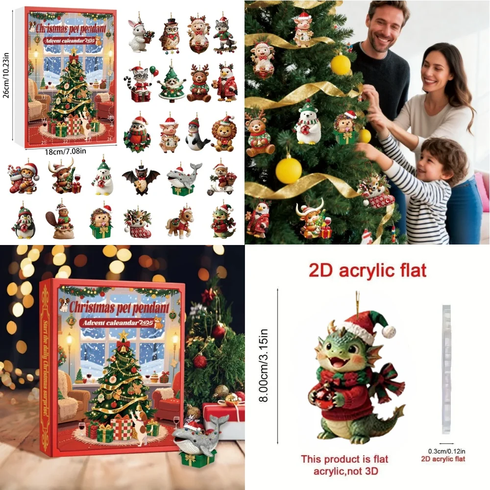2D Animal Advent Calendar Pendant Ornament 24 Days Christmas Countdown Calendar Xmas Tree Hanging Pendant Christmas Gift
2D Animal Advent Calendar Pendant Ornament 24 Days Christmas Countdown Calendar Xmas Tree Hanging Pendant Christmas Gift