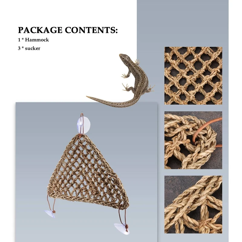 Bearded Dragon Hammock Lizard ,100% Natural Seagrass Fibers for Reptiles,Geckos,,Hermit Crabs and Snakes,Triangular and Plastic
Bearded Dragon Hammock Lizard ,100% Natural Seagrass Fibers for Reptiles,Geckos,,Hermit Crabs and Snakes,Triangular and Plastic