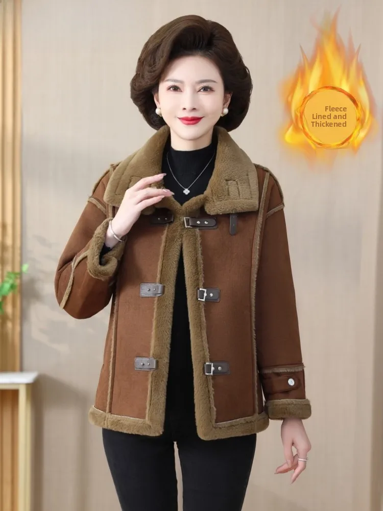 Утепленное зимнее пальто Thiened Fce для женщин среднего возраста и старше, кожаное, с мехом, на хлопковой подкладке...
Утепленное зимнее пальто Thiened Fce для женщин среднего возраста и старше, кожаное, с мехом, на хлопковой подкладке...