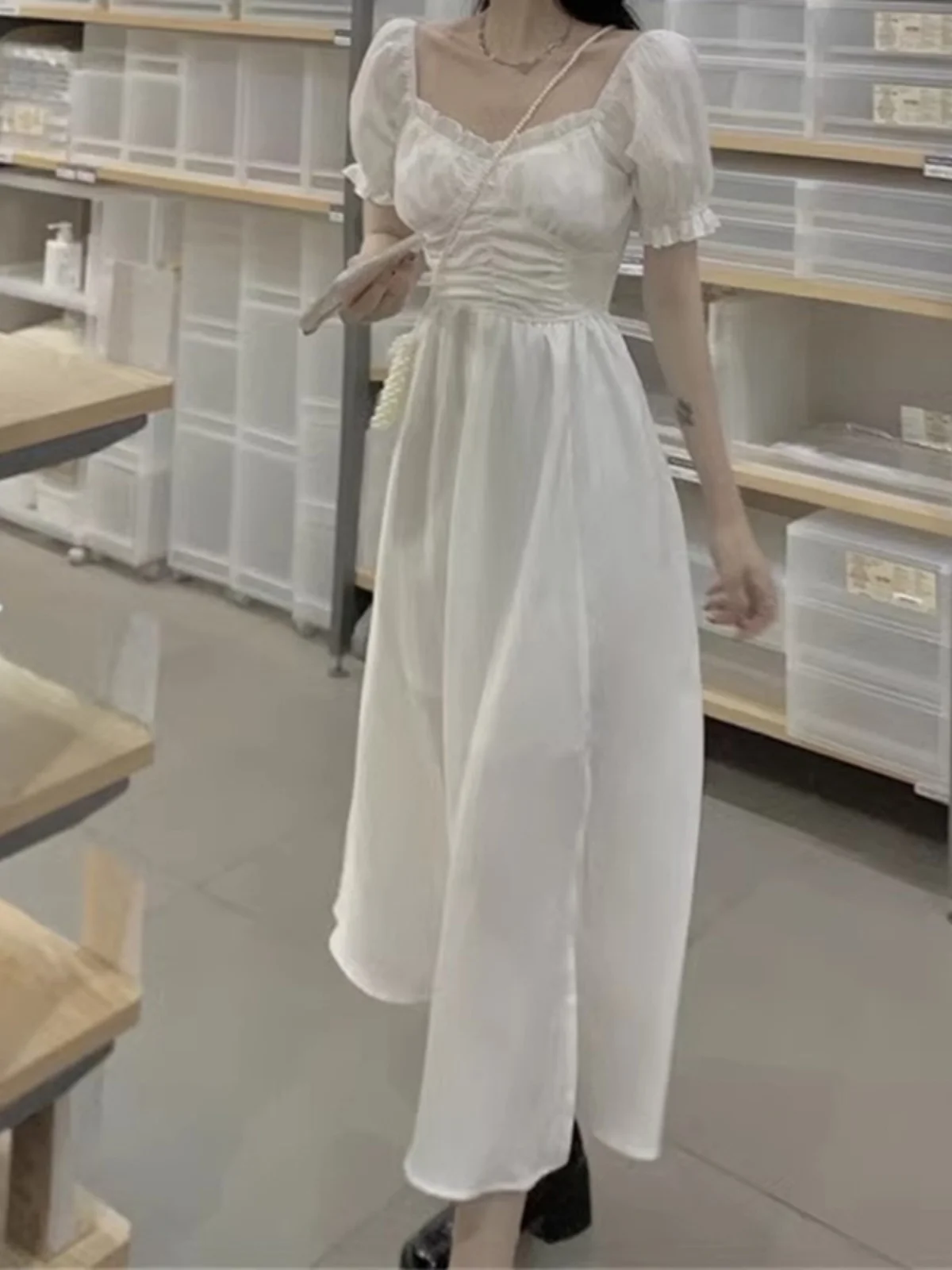 Slimming Mid-Length A-Line Dress Women's Fashionable Korean Style Square Neck Cutout Waist-Cinching Summer New Design
Slimming Mid-Length A-Line Dress Women's Fashionable Korean Style Square Neck Cutout Waist-Cinching Summer New Design