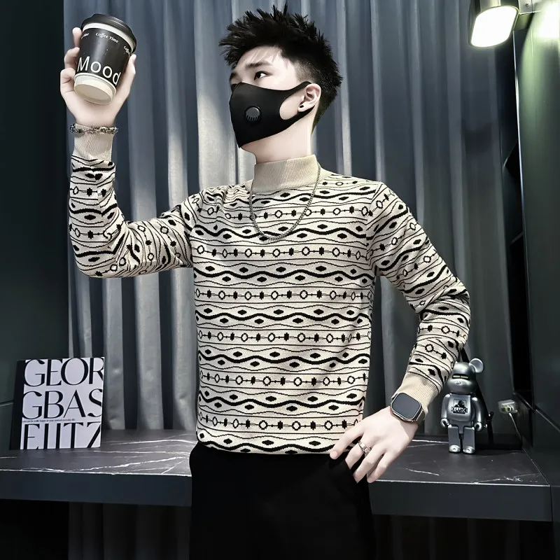 Small Size Winter Sweater Men's ort Stature S XS Wave Stripe f High Collar Knitted Sweater Youth Universal Long Sve
Small Size Winter Sweater Men's ort Stature S XS Wave Stripe f High Collar Knitted Sweater Youth Universal Long Sve