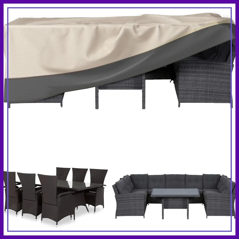 Waterproof Heavy Duty Patio Furniture Covers 90x64x28 for Outdoor Dining Table and Chair Set, UV Snow Resistant
Waterproof Heavy Duty Patio Furniture Covers 90x64x28 for Outdoor Dining Table and Chair Set, UV Snow Resistant