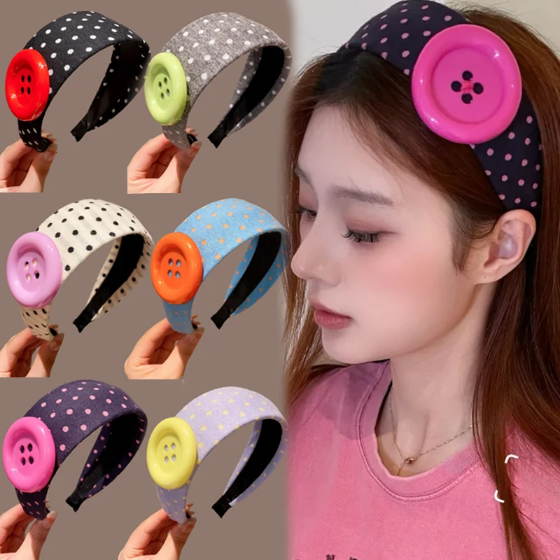INS Style Big Button Polka Dots Headband Dopamine Colorful Wide Sweet Women Non-slip Hair Hoop Fashion Y2K Headwear Accessories
INS Style Big Button Polka Dots Headband Dopamine Colorful Wide Sweet Women Non-slip Hair Hoop Fashion Y2K Headwear Accessories
