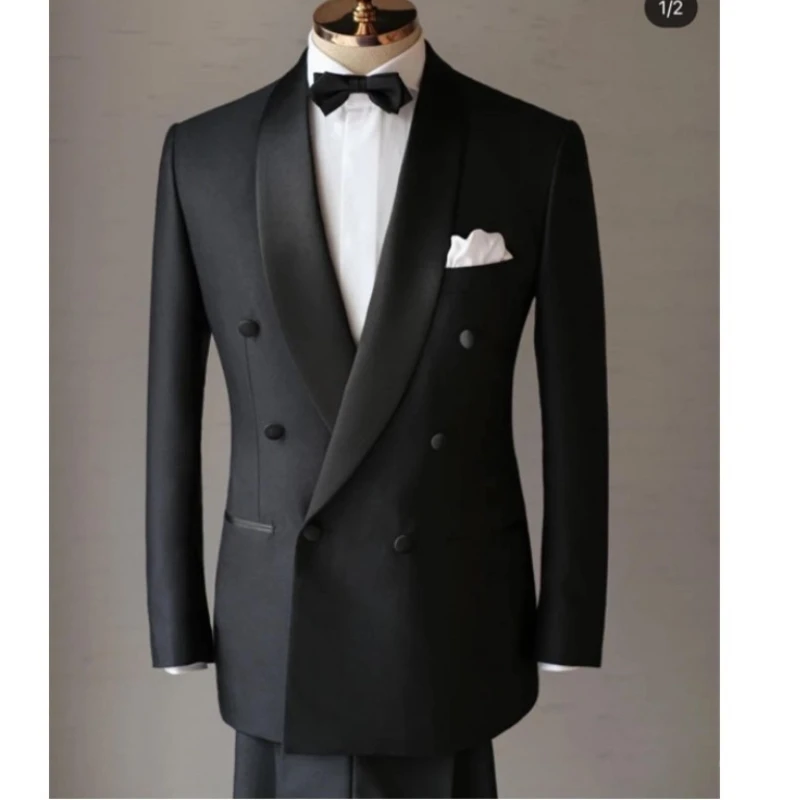 Black Formal Groom Tuxedos for Wedding Shawl Lapel Business Slim Fit Men Suits 2 Pieces Male Fashion Jacket Pants Daily Blazer
Black Formal Groom Tuxedos for Wedding Shawl Lapel Business Slim Fit Men Suits 2 Pieces Male Fashion Jacket Pants Daily Blazer