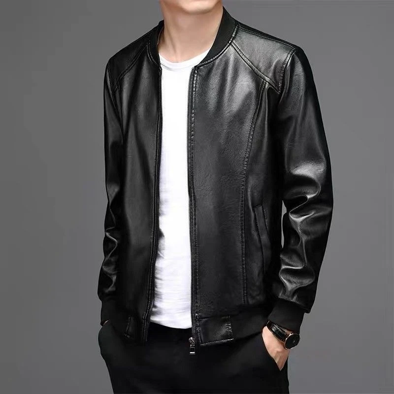 Мужская кожаная куртка, зимняя теплая байкерская куртка с воротником-стойкой на флисовой подкладке, облегающая повседневная летная куртка для мужчин среднего возраста
Мужская кожаная куртка, зимняя теплая байкерская куртка с воротником-стойкой на флисовой подкладке, облегающая повседневная летная куртка для мужчин среднего возраста