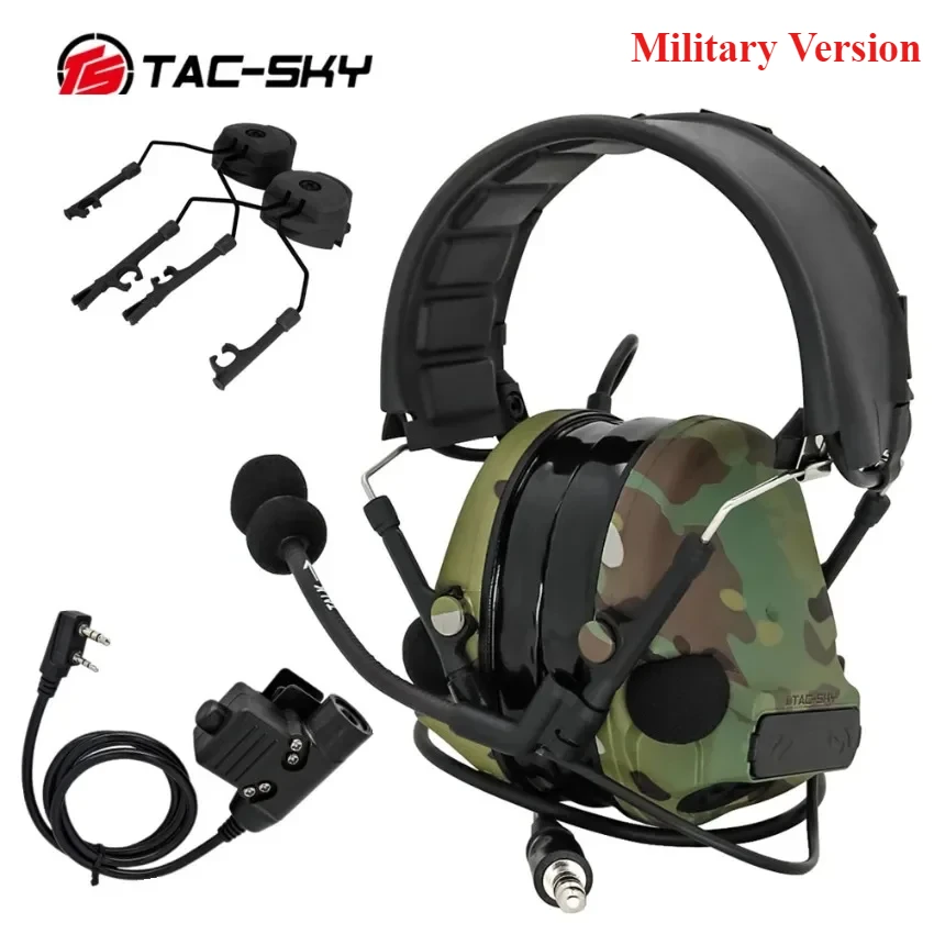 TAC-SKY Military TSCIII Hearing Protection Tactical Headset for Hunting Airsoft with U94 PTT and ARC Helmet Rail Mounts
TAC-SKY Military TSCIII Hearing Protection Tactical Headset for Hunting Airsoft with U94 PTT and ARC Helmet Rail Mounts