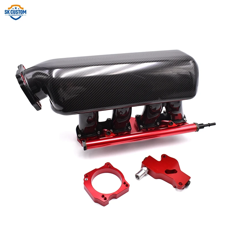 CUSTOM 80mm Throttle Body Real Carbon Fiber Intake Manifold For Honda K20 K24 Engine
CUSTOM 80mm Throttle Body Real Carbon Fiber Intake Manifold For Honda K20 K24 Engine
