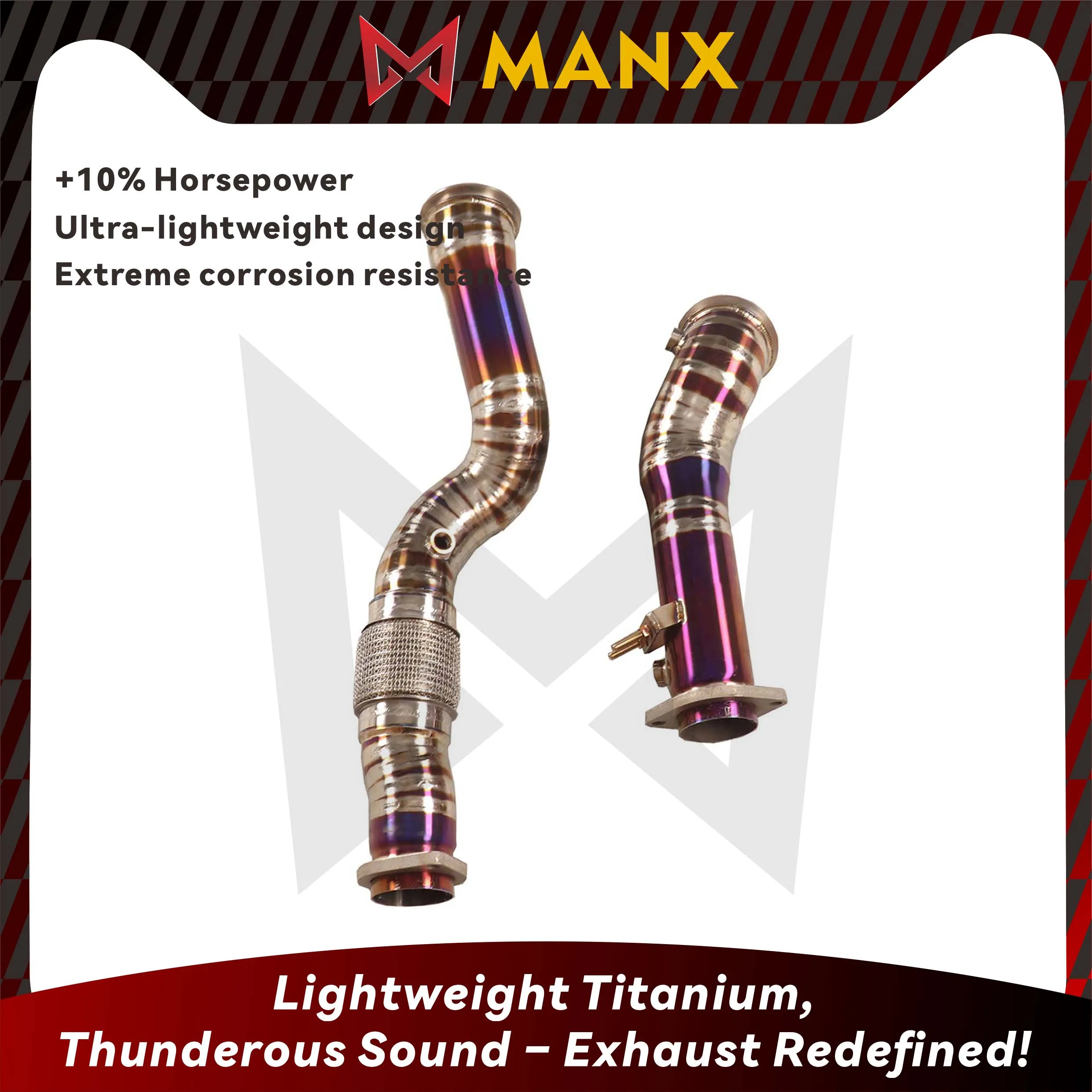 MANX Downpipe For BMW M3 M4 G80 G82 Focus On Titanium Pipe Clear Loud Sound Car Exhaust Good Heat Dissipation Auto Parts
MANX Downpipe For BMW M3 M4 G80 G82 Focus On Titanium Pipe Clear Loud Sound Car Exhaust Good Heat Dissipation Auto Parts