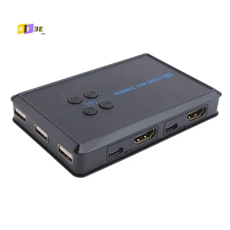 A13E-Host Parts 4-портовый совместимый KVM-переключатель 4K USB KVM-переключатель 4 в 1 выход Hot Share USB для мыши, клавиатуры для Win7 Win10 
A13E-Host Parts 4-портовый совместимый KVM-переключатель 4K USB KVM-переключатель 4 в 1 выход Hot Share USB для мыши, клавиатуры для Win7 Win10