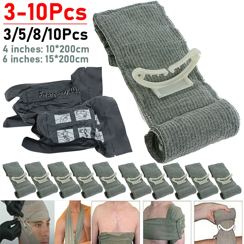 3-10Pc 4/6inch Israeli Bandage Rescue Wound Dressing Emergency Compression for Battle Dressing First Aid Trauma Military Bandage 
3-10Pc 4/6inch Israeli Bandage Rescue Wound Dressing Emergency Compression for Battle Dressing First Aid Trauma Military Bandage