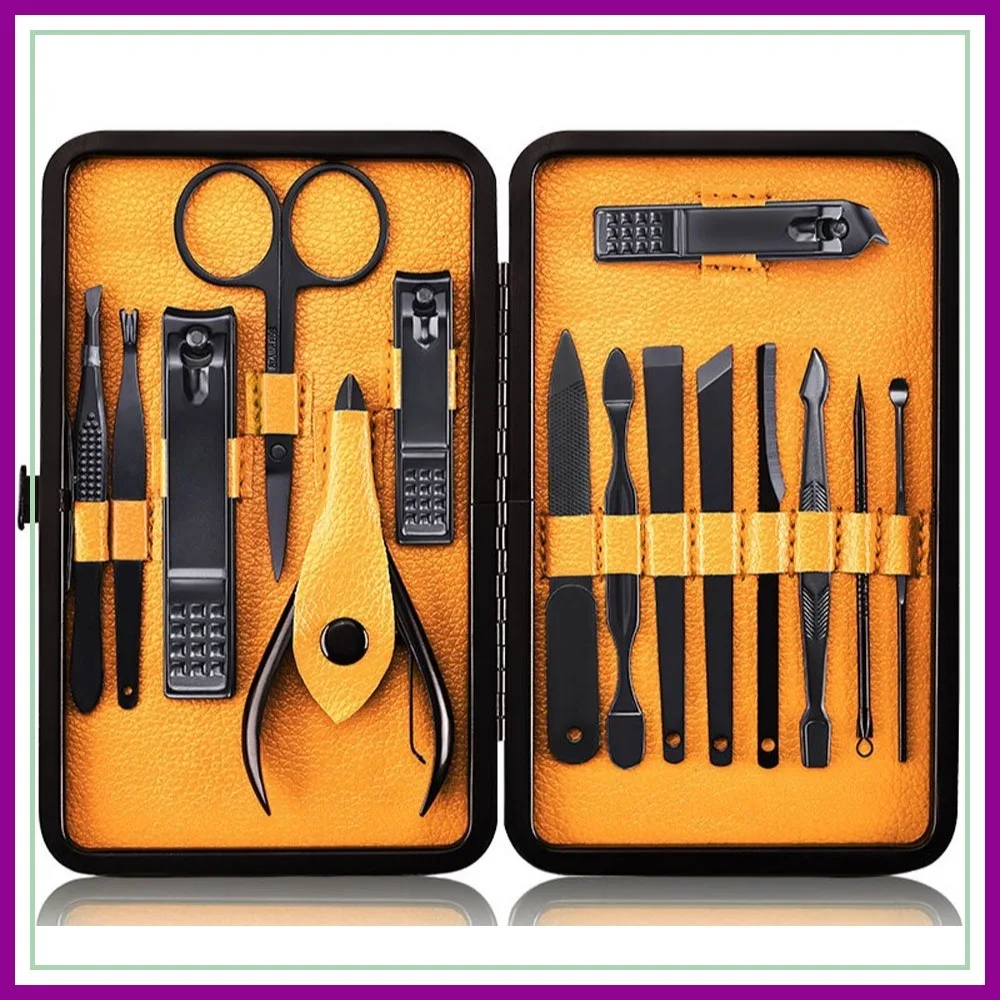 15-Piece Stainless Steel Nail Clipper Set for Manicure & Pedicure, Travel Grooming Kit with Case (Black/Yellow)
15-Piece Stainless Steel Nail Clipper Set for Manicure & Pedicure, Travel Grooming Kit with Case (Black/Yellow)