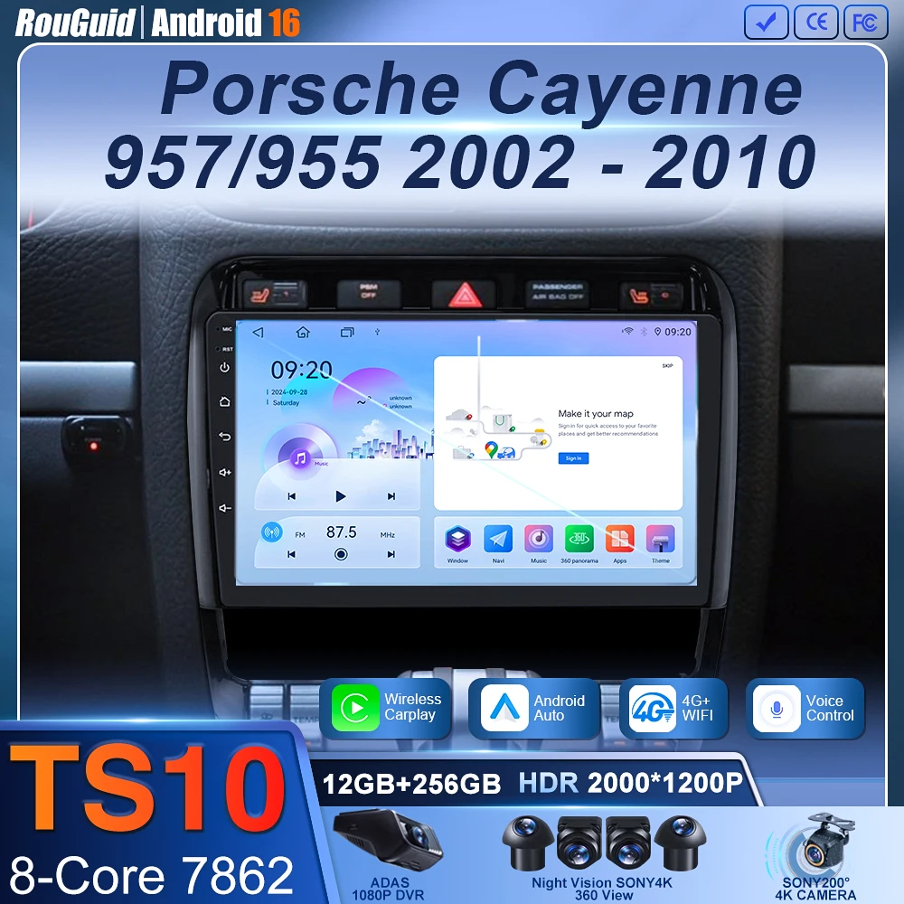 Android 16 Car Radio Car Multimedia Video Player WIFI for Porsche Cayenne 957/955 2002 - 2010 HeadUnit GPS Autoradio Carplay BT
Android 16 Car Radio Car Multimedia Video Player WIFI for Porsche Cayenne 957/955 2002 - 2010 HeadUnit GPS Autoradio Carplay BT