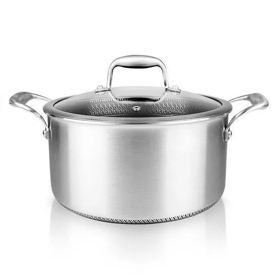 NutriChef 5qt Round Stew Pot w/Glass Lid Triply Stainless Steel Cookware
NutriChef 5qt Round Stew Pot w/Glass Lid Triply Stainless Steel Cookware