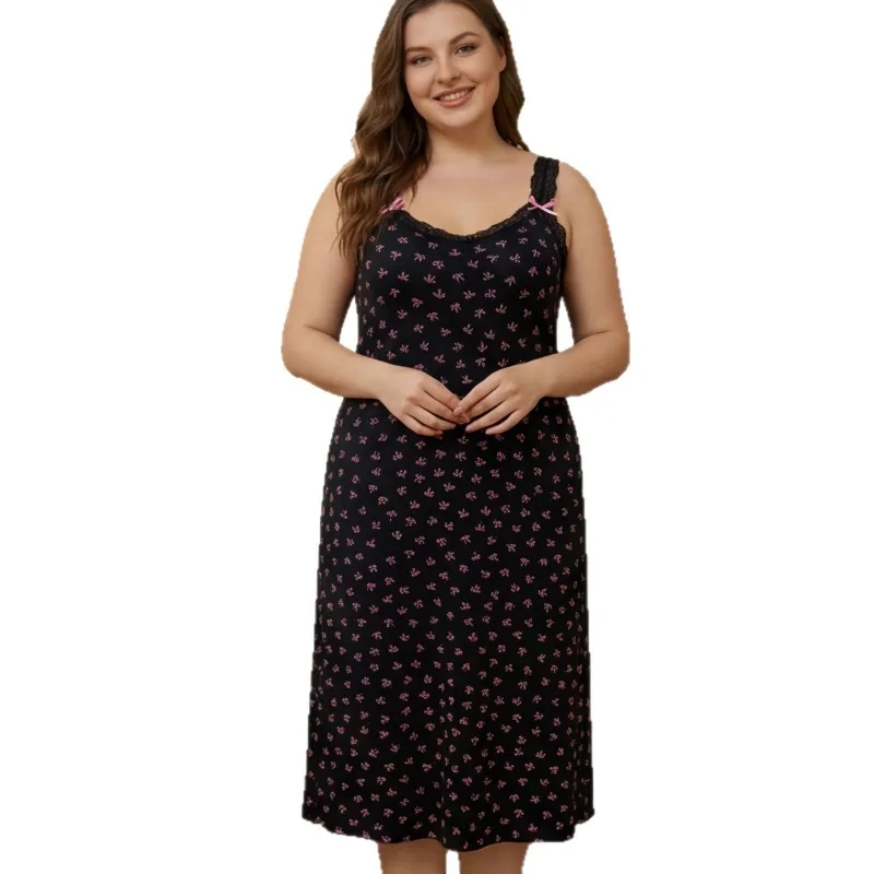 Plus Size Sexy Long Sling Nightgown Women's Sweet Floral Loose Suspender Pajamas Sleep Dress Sleeveless Lace Strap Homewear
Plus Size Sexy Long Sling Nightgown Women's Sweet Floral Loose Suspender Pajamas Sleep Dress Sleeveless Lace Strap Homewear