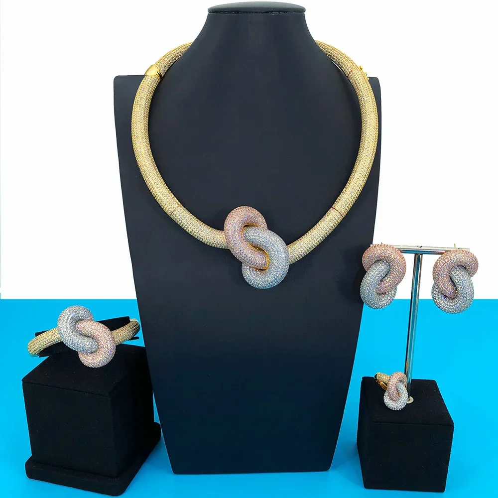 Soramoore Luxury Bowknot Style Bridal Wedding Jewelry Set Necklace Bangle Earrings Ring 4 PCS For Women Jewelry Sets Accessories
Soramoore Luxury Bowknot Style Bridal Wedding Jewelry Set Necklace Bangle Earrings Ring 4 PCS For Women Jewelry Sets Accessories