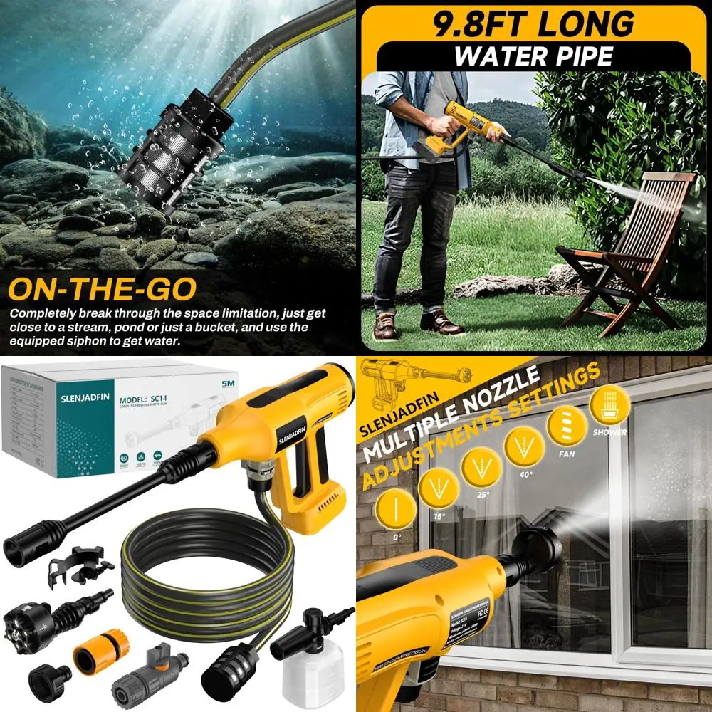 Портативная ручная мойка высокого давления 20В 700 PSI с насадкой 6-в-1 для чистки автомобилей, полов и стен (аккумулятор в комплект не входит)
Портативная ручная мойка высокого давления 20В 700 PSI с насадкой 6-в-1 для чистки автомобилей, полов и стен (аккумулятор в комплект не входит)