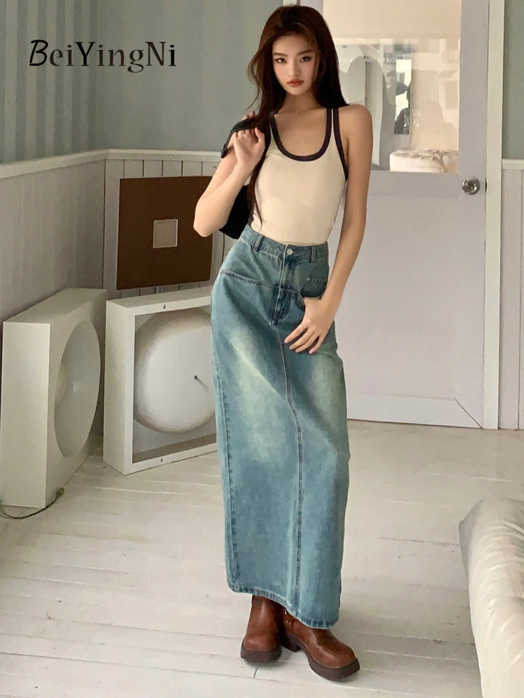 Beiyingni Women Vintage Demin Skirts Korean Fashion Slim A-line Long Maxi Bodycon High Waist Skirt Casual Chic Blue 2024 Faldas
Beiyingni Women Vintage Demin Skirts Korean Fashion Slim A-line Long Maxi Bodycon High Waist Skirt Casual Chic Blue 2024 Faldas