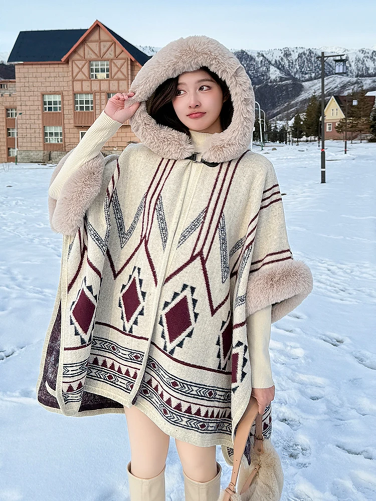 Winter Scarf Women Ladies Layers Poncho Hooded Fluffy Plaid Wraps Shawl Warm Scarve Capa Para Mujer Pashmina Cloak Vintage New
Winter Scarf Women Ladies Layers Poncho Hooded Fluffy Plaid Wraps Shawl Warm Scarve Capa Para Mujer Pashmina Cloak Vintage New