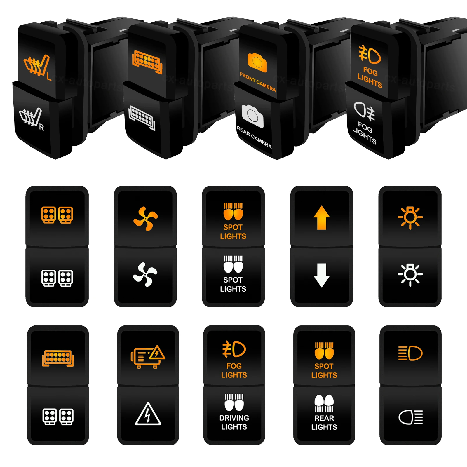 12V Dual Buttons Switch Car Fog Spot Light Rear Camera Heater Fan Push Switch For Toyota FJ/Land Cruiser Prado 4Runner Tacoma
12V Dual Buttons Switch Car Fog Spot Light Rear Camera Heater Fan Push Switch For Toyota FJ/Land Cruiser Prado 4Runner Tacoma