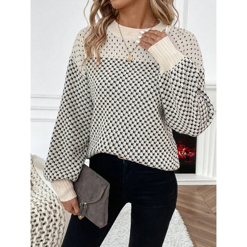 Houndstooth Knit Top Women's Fashion Sweater Cross-Border Style Other Thickness Spring 2026 Department Store Same Stock
Houndstooth Knit Top Women's Fashion Sweater Cross-Border Style Other Thickness Spring 2026 Department Store Same Stock