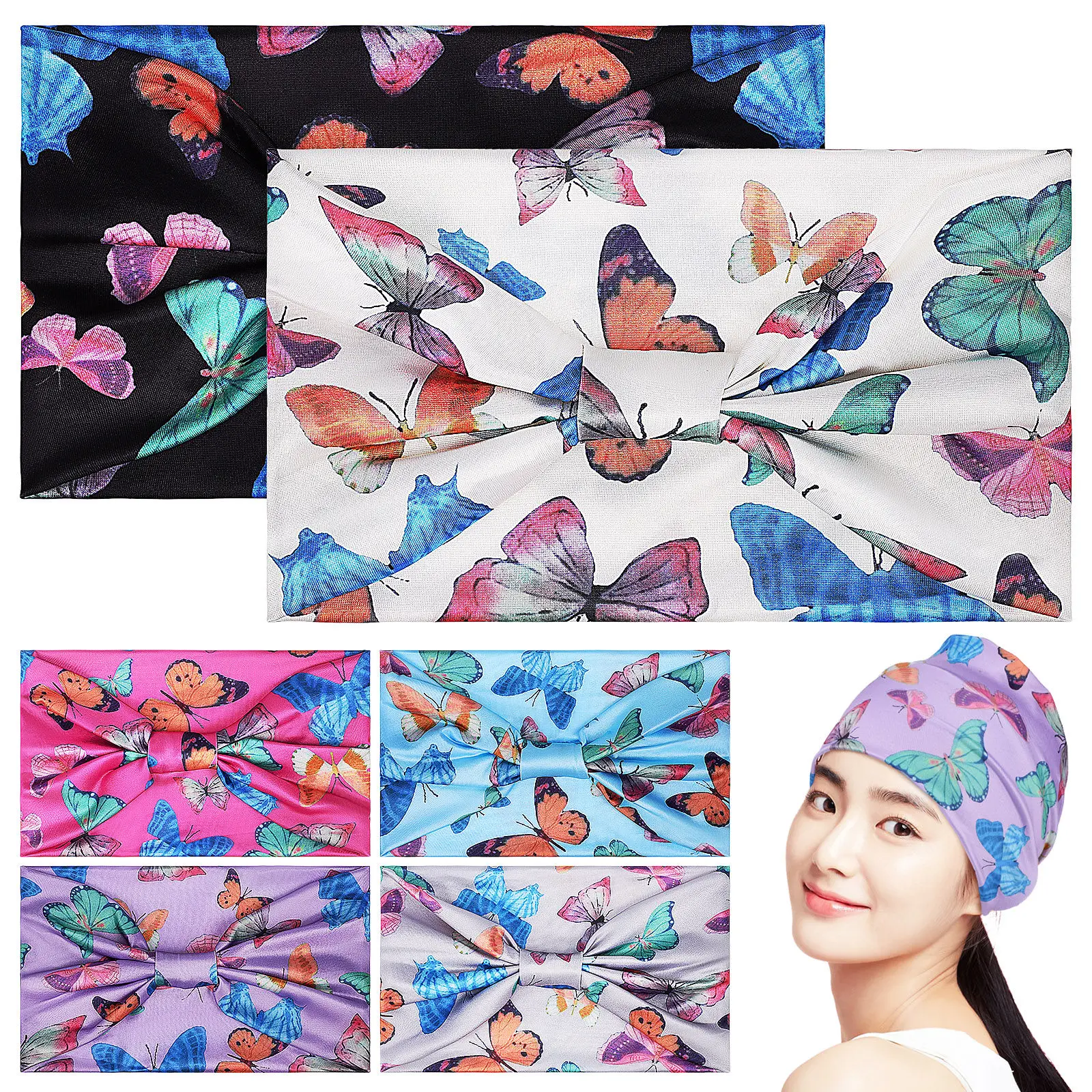6pcs Butterfly Printed Headbands Wide Hair Bands For Women High Elasticity Yoga Workout Sweatbands Sports Headband Feminine
6pcs Butterfly Printed Headbands Wide Hair Bands For Women High Elasticity Yoga Workout Sweatbands Sports Headband Feminine
