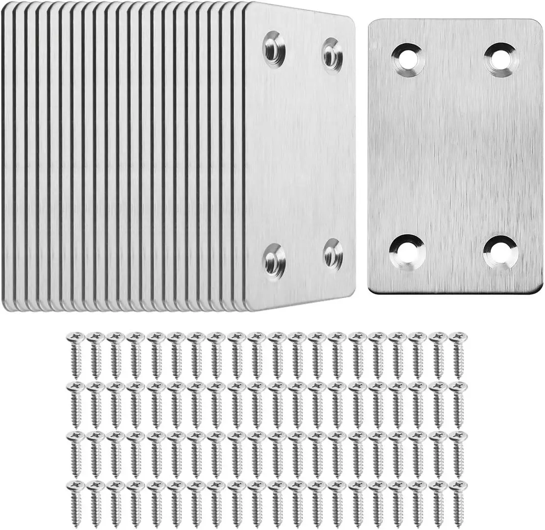 20 Pack Flat Metal Straight Brace Brackets 0.06in Thick for Furniture Fixing with Screws
20 Pack Flat Metal Straight Brace Brackets 0.06in Thick for Furniture Fixing with Screws