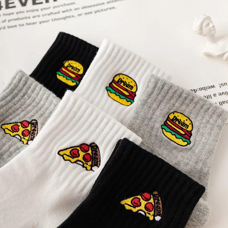 Pizza Burger Socks Men's New Cartoon Embroidery Korean Version of Ins Trend Breathable Sweat Absorption Low-top Cotton Socks
Pizza Burger Socks Men's New Cartoon Embroidery Korean Version of Ins Trend Breathable Sweat Absorption Low-top Cotton Socks