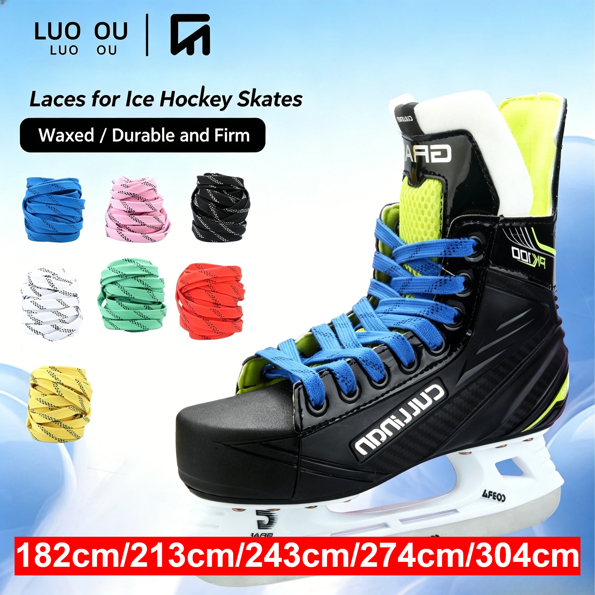 LUO OU 182cm/213cm/243cm/274cm/304cm Nylon Waxed Ice Hockey Skate Laces Anti-slip Durable Figure Skating Lace Not Easy to Loosen
LUO OU 182cm/213cm/243cm/274cm/304cm Nylon Waxed Ice Hockey Skate Laces Anti-slip Durable Figure Skating Lace Not Easy to Loosen