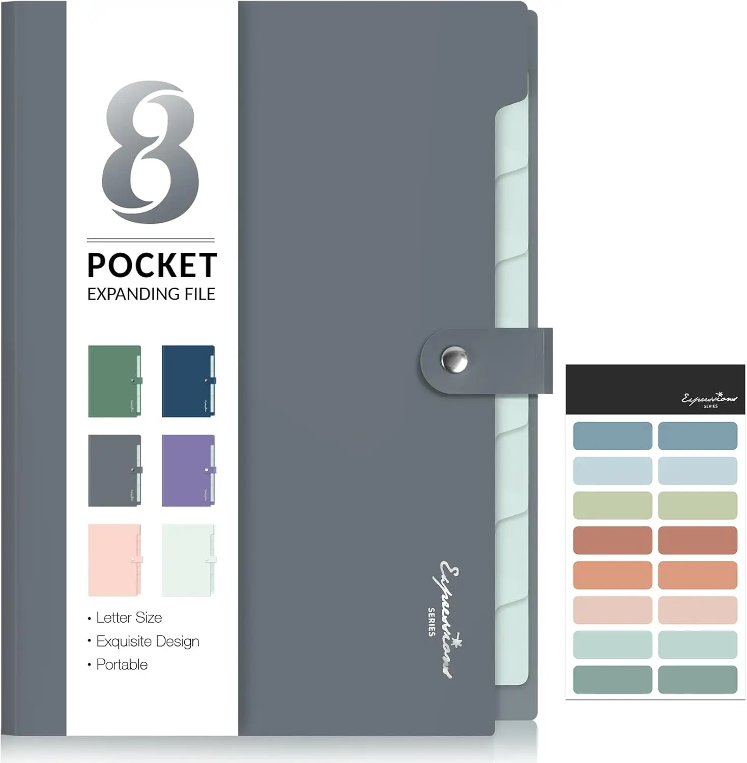 Elegant Accordion File Organizer with Labels, 8 Pocket Expanding File Folder, Portable Folders for Documents, Cute Paper Organizer for School Office Supplies, Letter Size, Grey
Elegant Accordion File Organizer with Labels, 8 Pocket Expanding File Folder, Portable Folders for Documents, Cute Paper Organizer for School Office Supplies, Letter Size, Grey