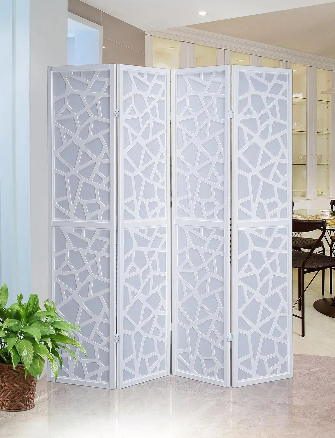 Giyano 4 Panel Screen Room Divider, White
Giyano 4 Panel Screen Room Divider, White