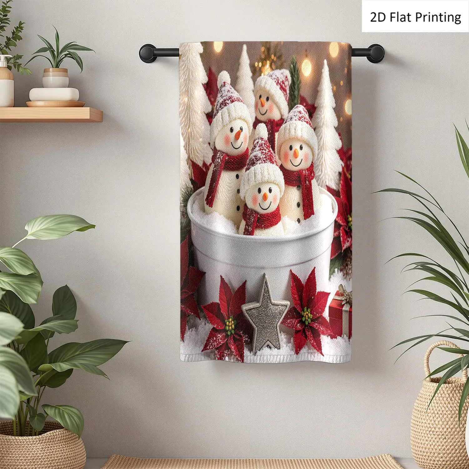 1Pc Christmas Snowmen Trees Poinsettias Star Bathroom Hand Towel Bath Towel, Multiple Size Microfiber Polyester Towel, Unique Home Decorative Kitchen Towels, Festival Bathroom Accessories Decor, Quick Dry and Absorbent
1Pc Christmas Snowmen Trees Poinsettias Star Bathroom Hand Towel Bath Towel, Multiple Size Microfiber Polyester Towel, Unique Home Decorative Kitchen Towels, Festival Bathroom Accessories Decor, Quick Dry and Absorbent