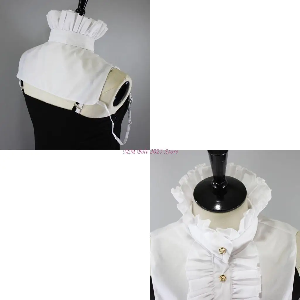 49ME Womens Victorian Steampunk Vintage for Palace Half Shirt Blouse Stand-Up Lotus Golden Button Down Detachable False
49ME Womens Victorian Steampunk Vintage for Palace Half Shirt Blouse Stand-Up Lotus Golden Button Down Detachable False
