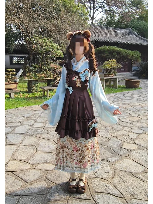 Sweet Cute Bear Embroidered Thin Lovely Lolita Skirt Hanfu Set with Collar Design Spring 2026 Ladies Fashion
Sweet Cute Bear Embroidered Thin Lovely Lolita Skirt Hanfu Set with Collar Design Spring 2026 Ladies Fashion