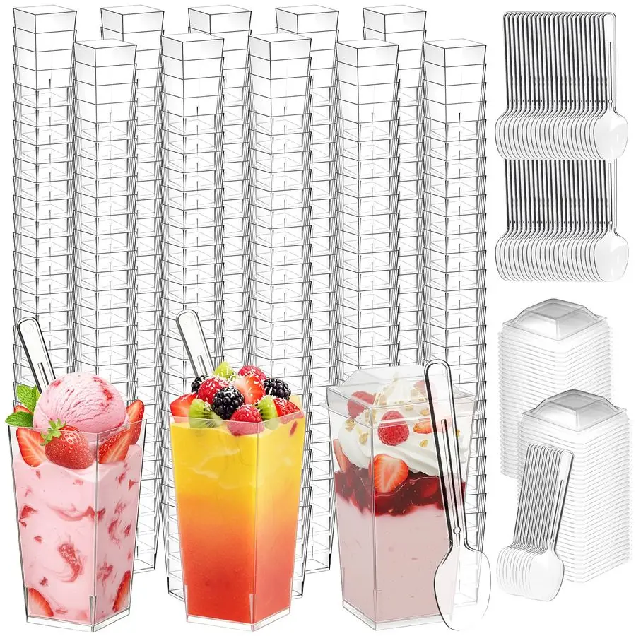 600 шт. мини-стаканчиков для десертов объемом 3 унции с крышками и ложками, многоразовые квадратные стаканчики для закусок, парфе и шутеров для вечеринок, идеально подходят для
600 шт. мини-стаканчиков для десертов объемом 3 унции с крышками и ложками, многоразовые квадратные стаканчики для закусок, парфе и шутеров для вечеринок, идеально подходят для